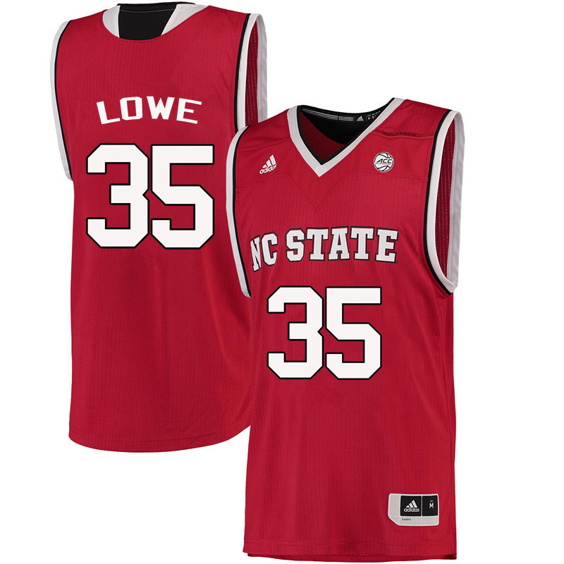 Men NC State Wolfpack #35 Sidney Lowe College Basketball Jerseys-Red - Click Image to Close
